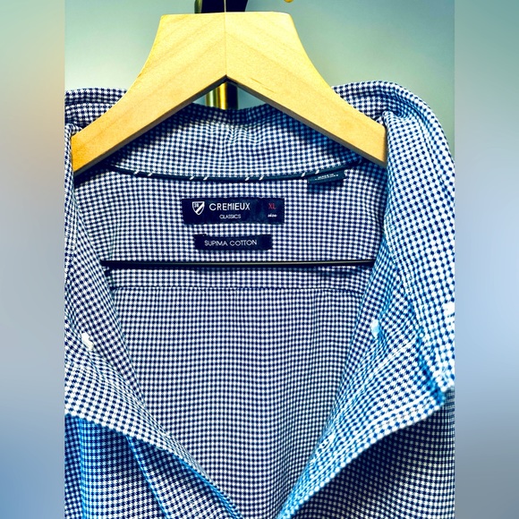 Cremieux short sleeve blue and white shirt xl - Picture 3 of 4